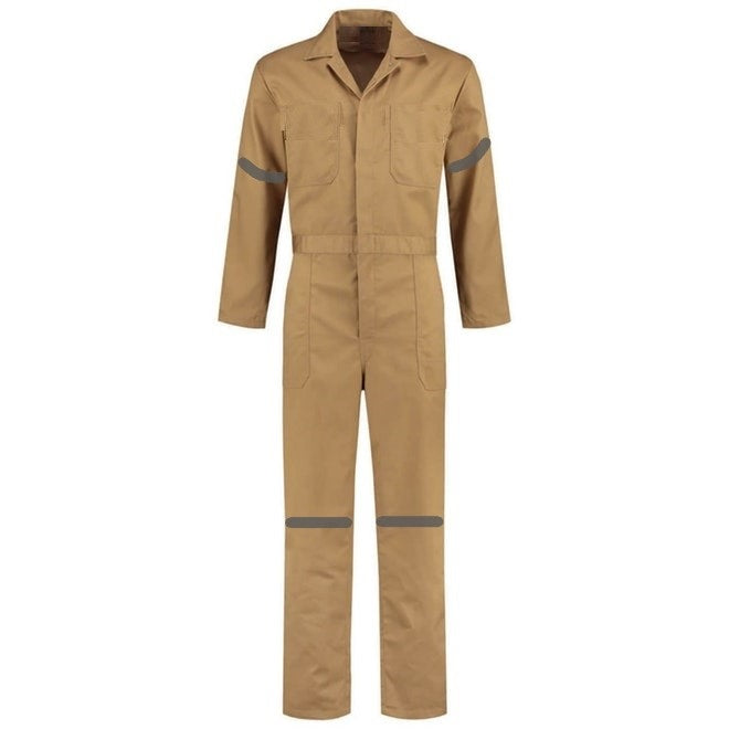 Overol Industrial Beige 100% algodón Con Reflejante