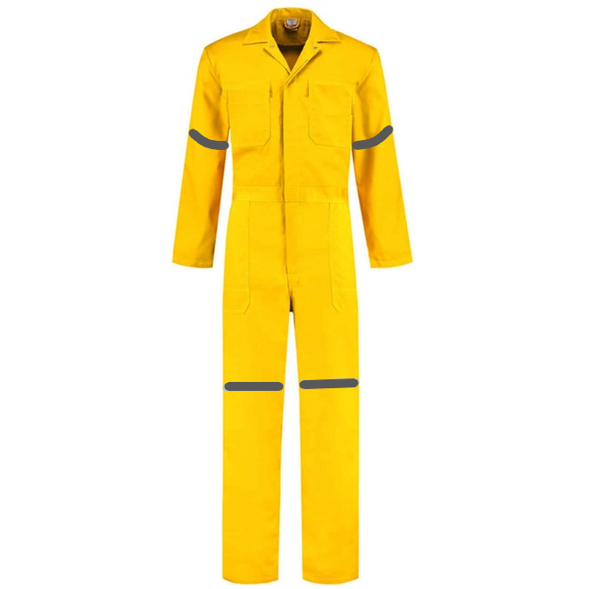 Overol Industrial Amarillo 100% algodón Con Reflejante