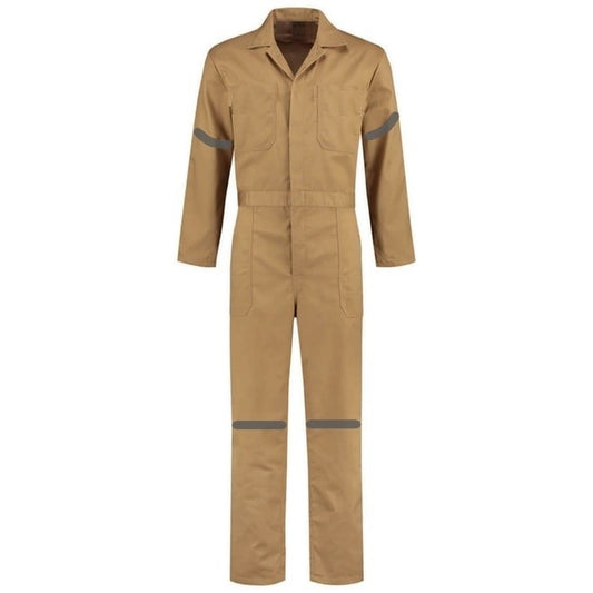 Overol Industrial Beige 100% algodón Con Reflejante