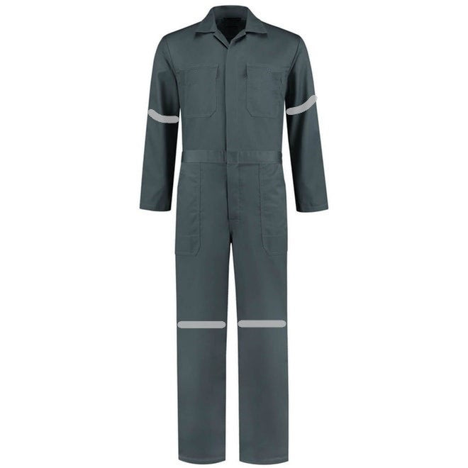 Overol Industrial Gris 100% algodón Con Reflejante