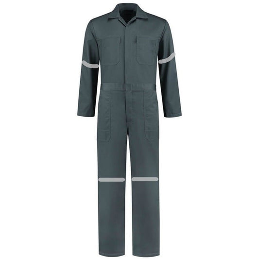 Overol Industrial Gris 100% algodón Con Reflejante